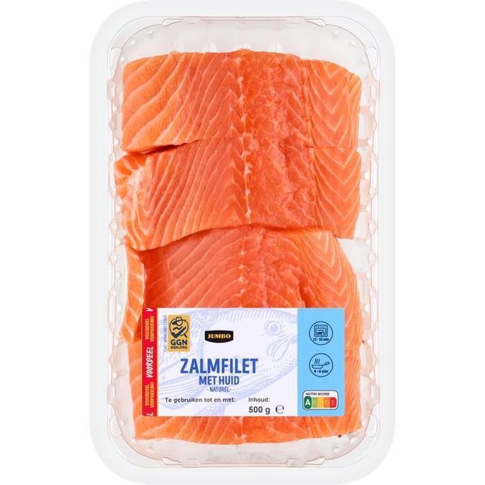 Jumbo Zalmfilet met Huid Naturel 4x125gr (500g)