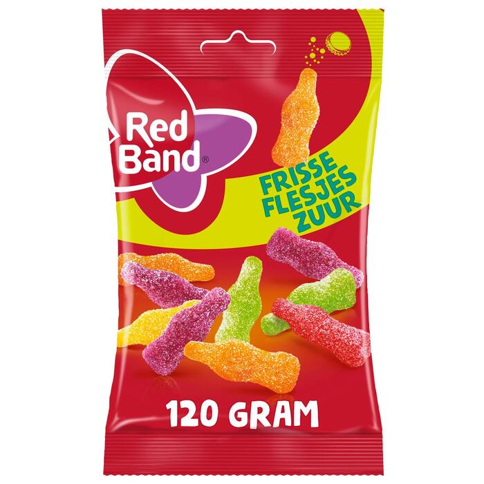 Red Band Frisse Flesjes Zuur 120 g (Zak, 120g)