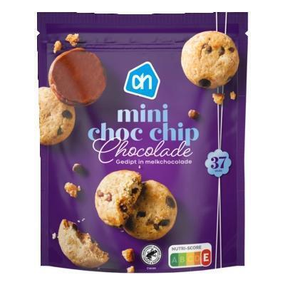AH Cookie bites choc chip melk, wit en puur (130g)