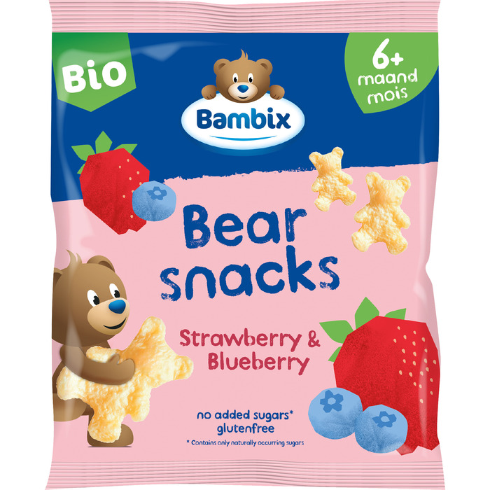 Berensnacks bio aardbei blauwe bes 6+mnd (30g)