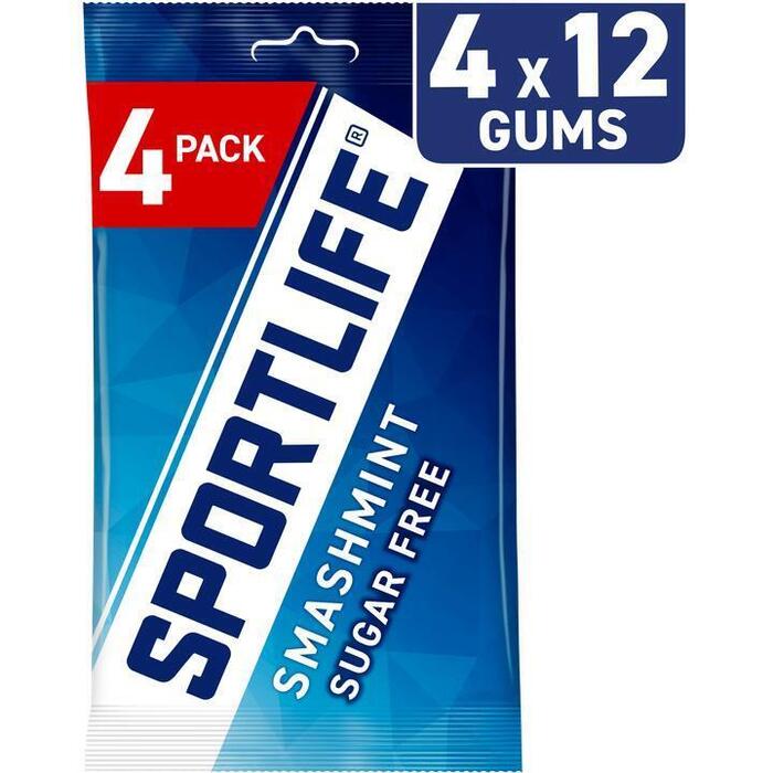 Sportlife Smashmint Sugar Free Gums 4 x 18g (4 × 18g)