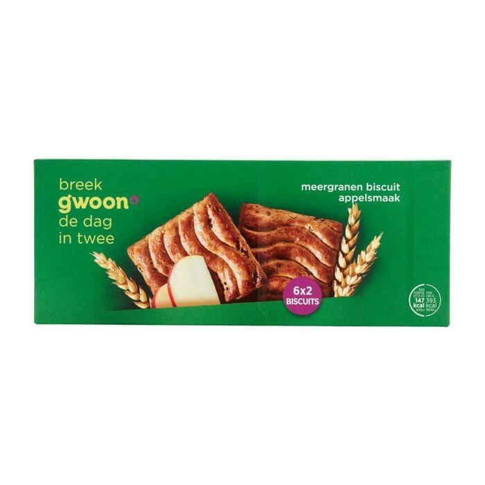 G'woon Meergranen biscuit appel (doos, 225g)