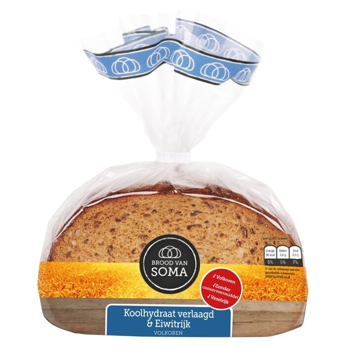 Brood van Soma Roggebrood koolhydr verlaagd&eiwitrijk (Zak, 300g)