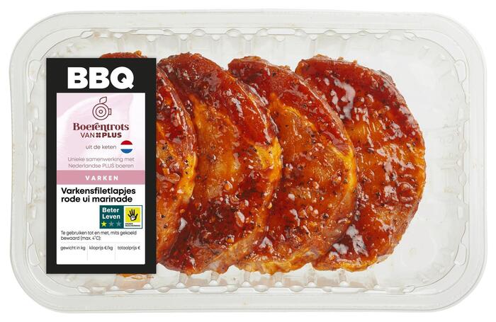 Varkensfiletlapjes rode ui marinade (280g)