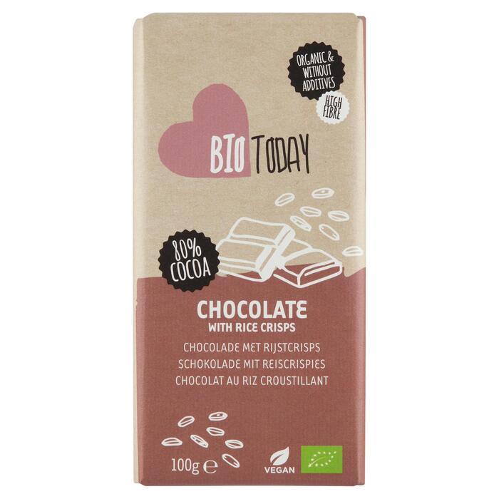 Bio Today Chocolade Rice Crisp 100g (Doos, 100g)