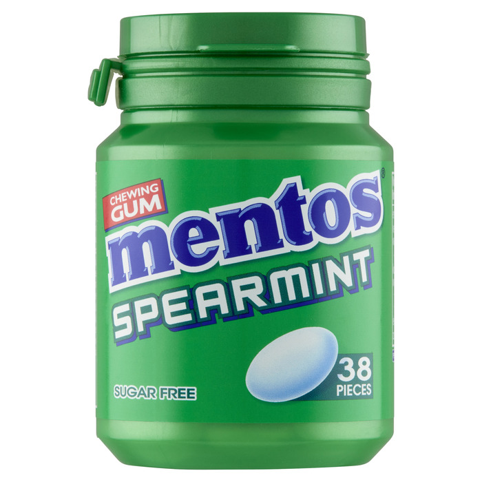Mentos Spearmint Chewing Gum Sugar Free 38 Stuks 53,2 g (38 × 1.4g)