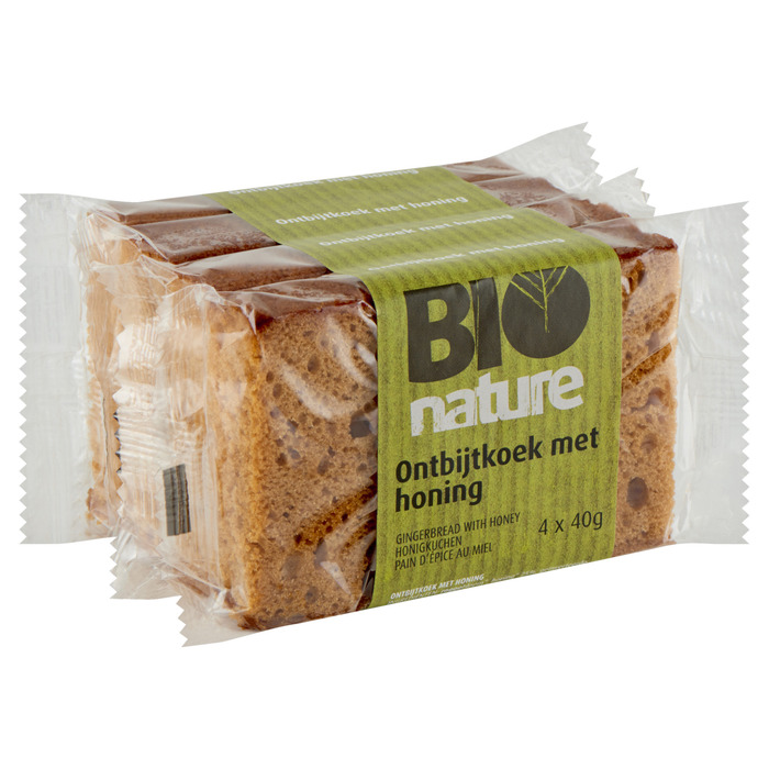Bio Nature Ontbijtkoek repen (Zak, 4 × 40g)