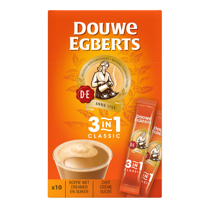Douwe Egberts 3in1 Oploskoffie (10 × 18g)