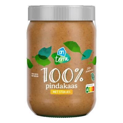 AH Terra 100% pindakaas met stukjes pinda (600g)