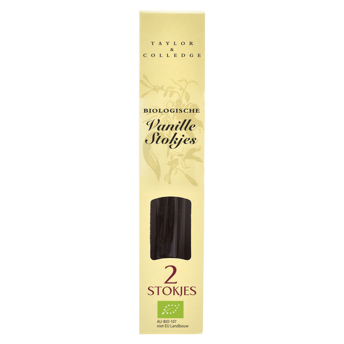 Taylor & Colledge Vanillestokjes biologisch 2 stuks (8g)