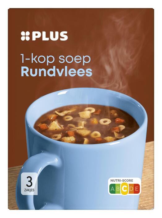 PLUS 1-kops soep Rundvlees (Doos, 42g)