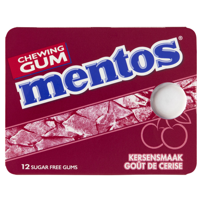 Mentos Chewing Gum Sugar Free Kersensmaak 12 Stuks 17,5 g (12 × 1.46g)