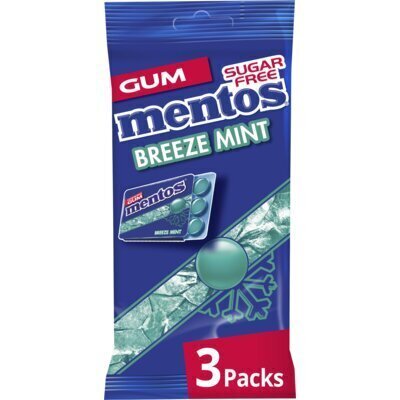Mentos Gum Breeze Breeze Mint Single 175 Gram (52.5g)