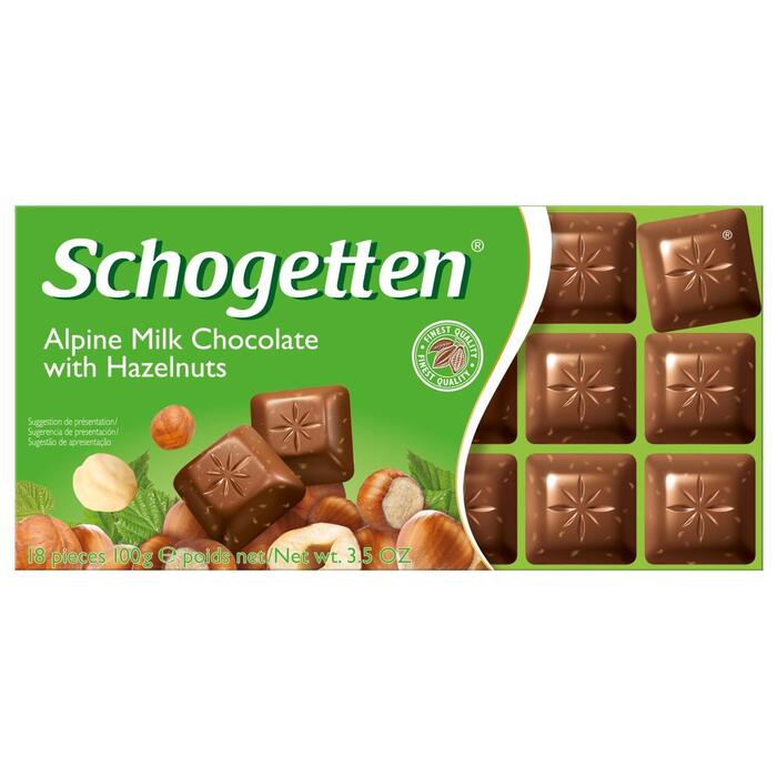 Alpine Milk Chocolate with Hazelnuts 100 g (wikkel, 100g)