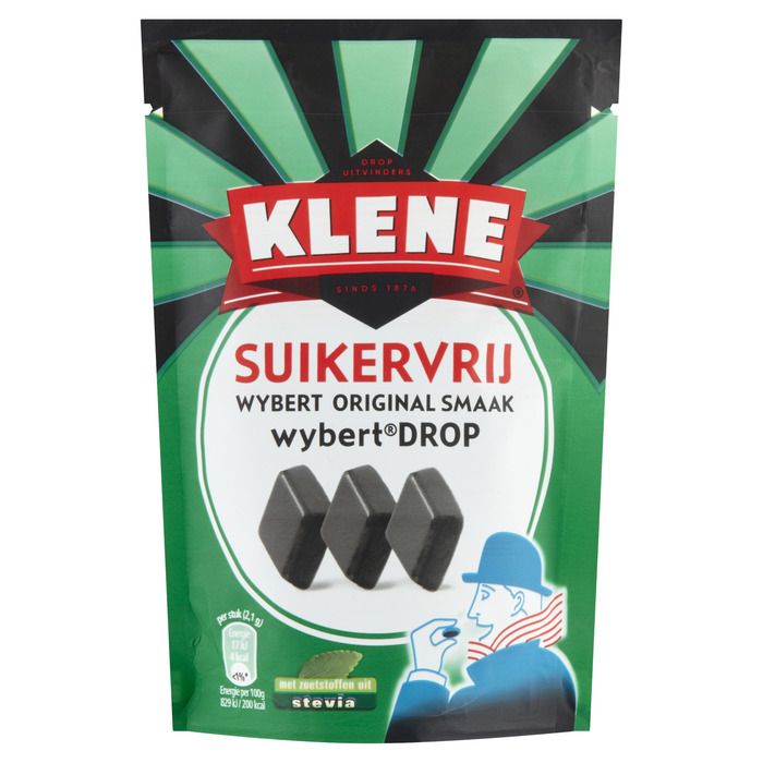 Klene Drop-Wybertdrop Suikervrij 105g (52 × 2.12g)