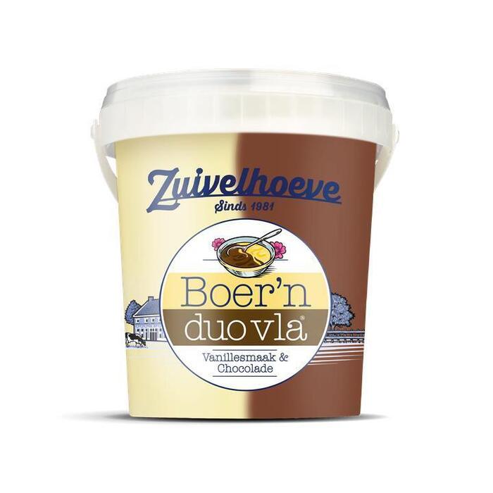 Zuivelhoeve Boer'n Vla Duo Vanille Choco 750g (750g)