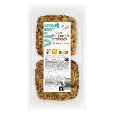AH Glutenvrij Kaas pompoenpit broodjes (140g)