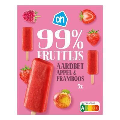 AH 99% fruitijs aardbei, appel & framboos