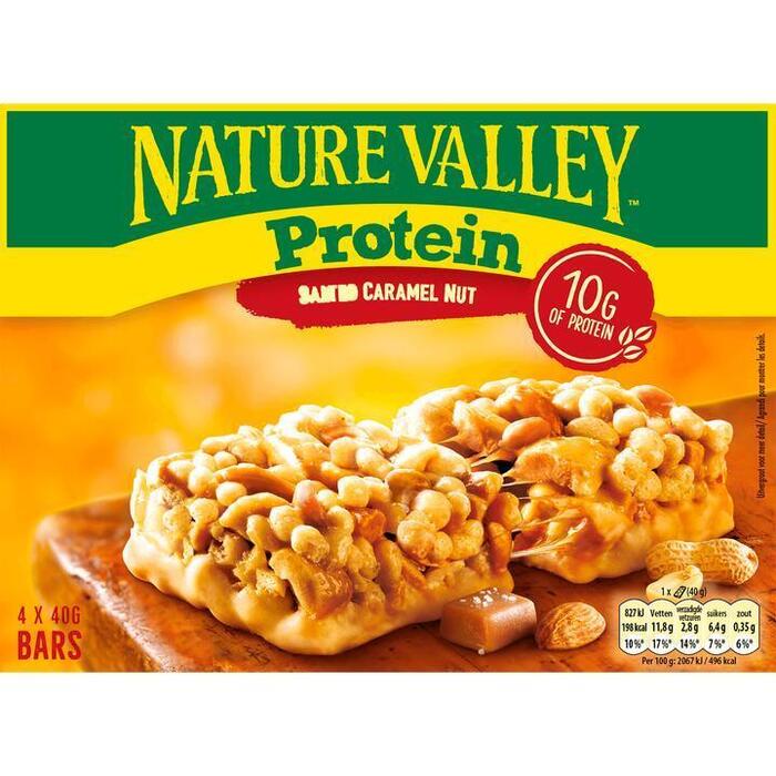 Nature Valley Protein gezouten karamelnoten (Doos, 4 × 40g)