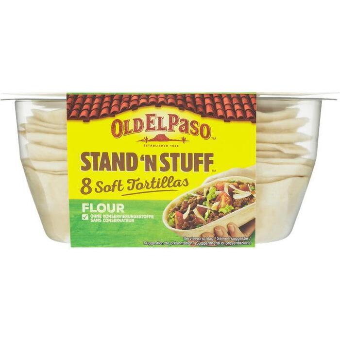 Old El Paso Stand'n Stuff Zachte Tarwe Tortillabakjes 8 Stuks 193g (193g)