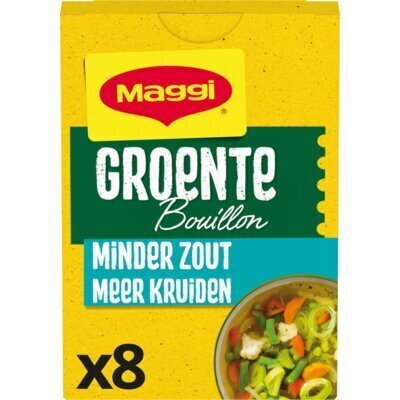 Maggi Minder zout bouillon groente (Doos, 72g)