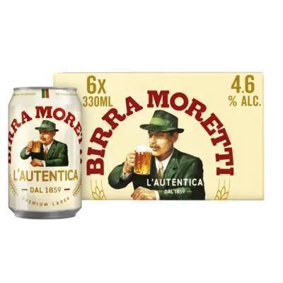 Birra Moretti Italiaans Bier Blik 33 cl (6 × 33cl)