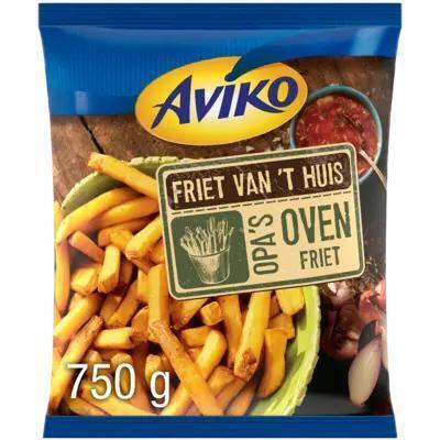 Friet van 't huis Opa's oven friet met schil (Zak, 750g)