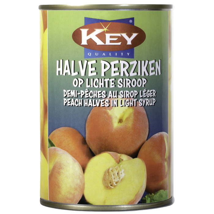 Key halve perziken op lichte siroop 410g (410g)