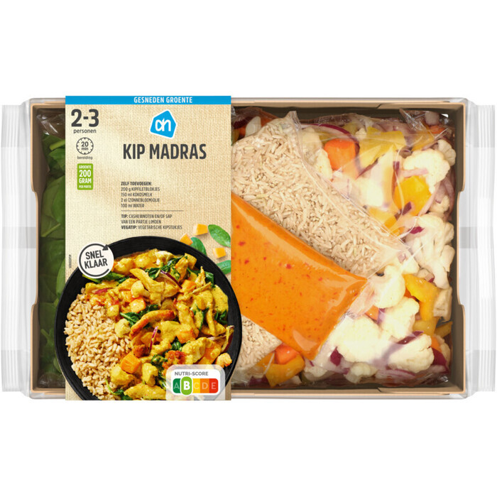 AH Gesneden verspakket Indiase kip madras (760g)