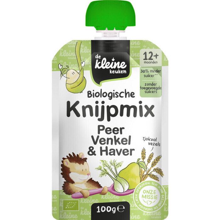 De Kleine Keuken Knijpmix peer venkel & haver 12m+ (100g)
