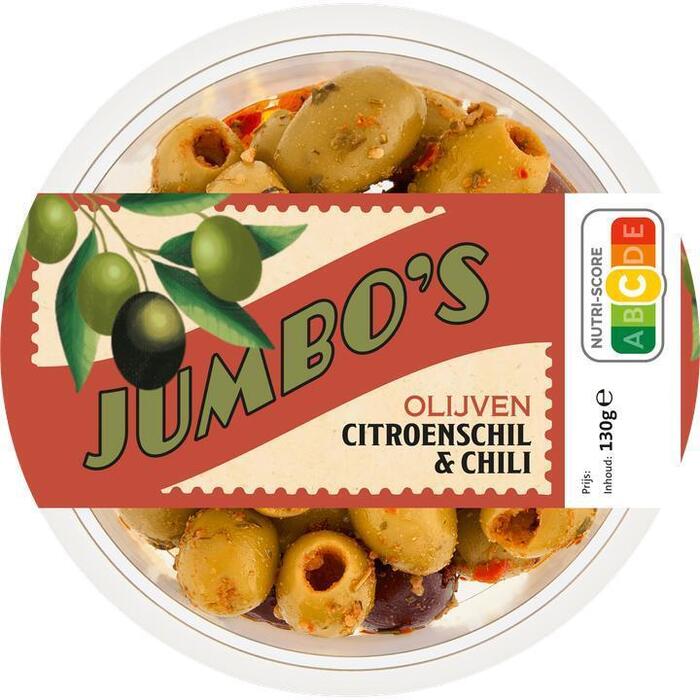 Jumbo's Olijven Citroenschil & Chili 130 g (130g)