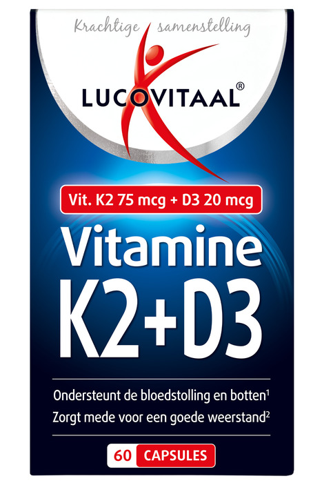 Lucovitaal K2 + D3 vitamine capsules (60 × 0.1g)
