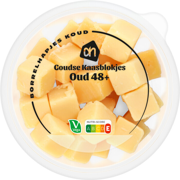 AH Goudse kaasblokjes oud 48+ (120g)
