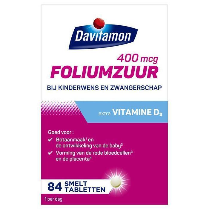 Davitamon Foliumzuur met vitamine D smelttabletjes
