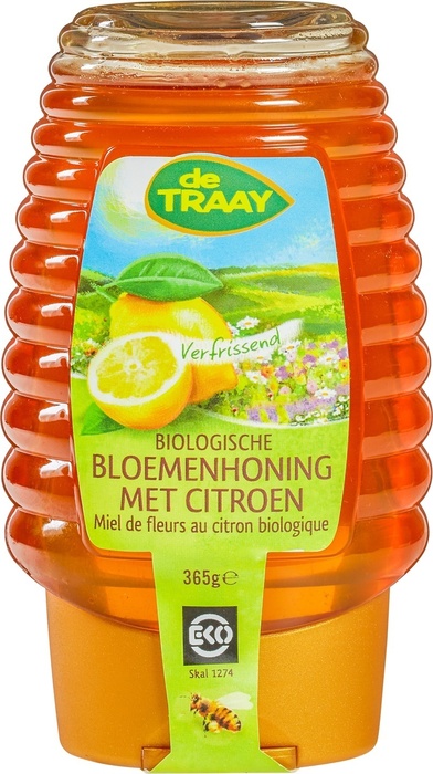 Bloemenhoning met citroen knijpfles (365g)