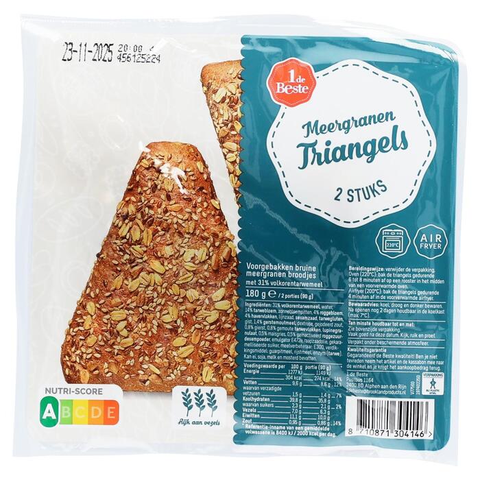 Triangels donker meergranen 2 stuks (180g)