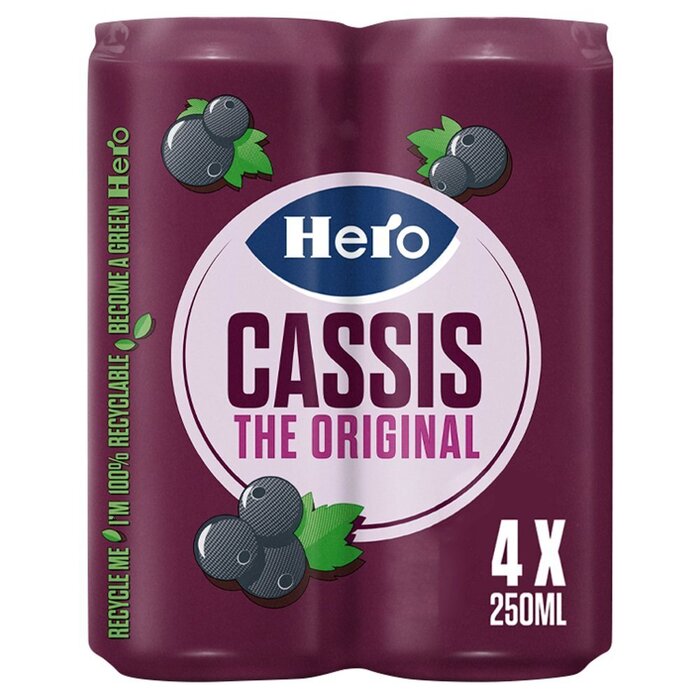 Hero Cassis The Original 4 x 250 ml (250ml)