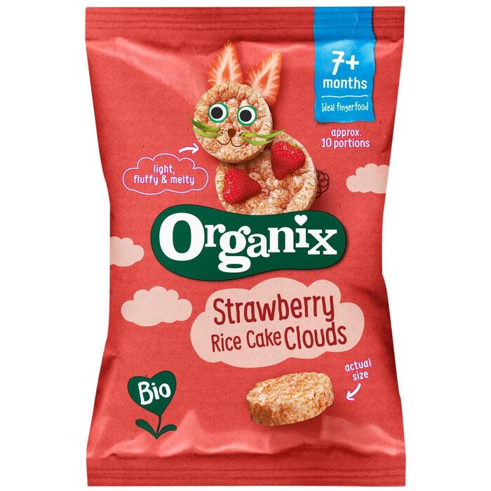 Rijstwafelwolkjes bio aarbei (40g)