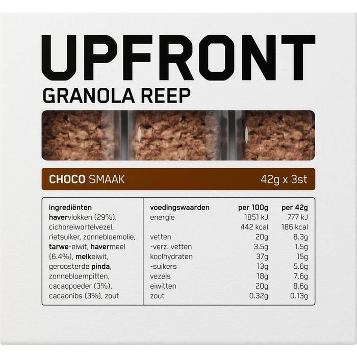 Upfront Granola Reep Chocolate 3 stuks (126g)