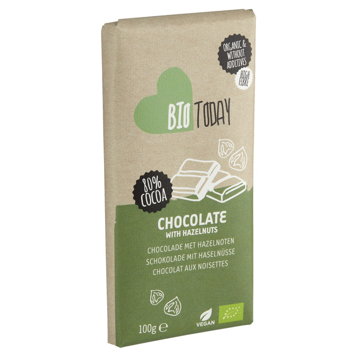 Bio Today Choco Tablet Hazelnoot 100g (100g)