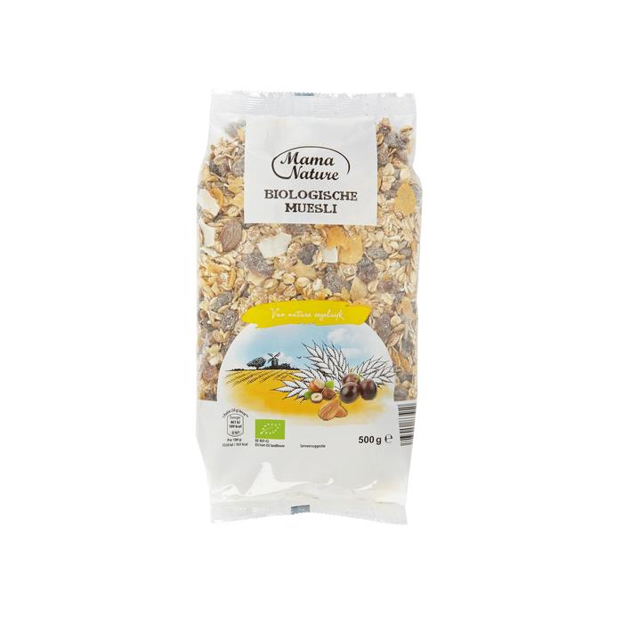 Biologische muesli (plastic zak, 500g)