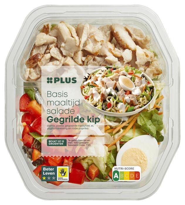 PLUS Basismaaltijdsalade Gegrilde Kip (Bakje, 450g)