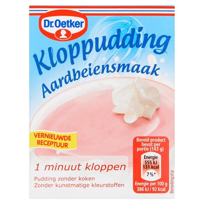 Kloppudding Aardbei (Doos, 74g)