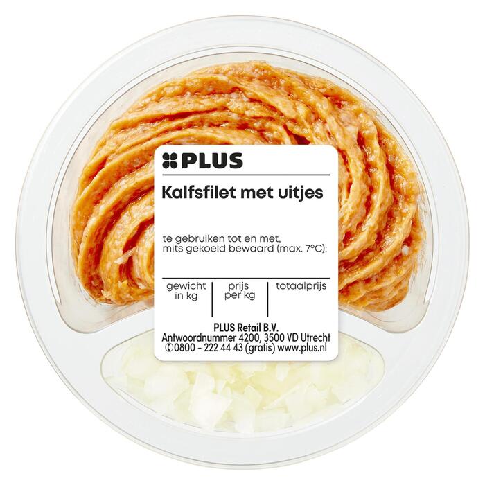 Kalfsfilet met uitjes (Bakje, 150g)