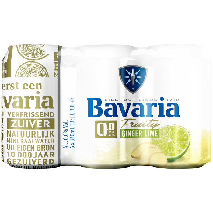 Bavaria 0.0% Ginger lime alcoholvrij bier 6 x 330ML (6 × 33cl)