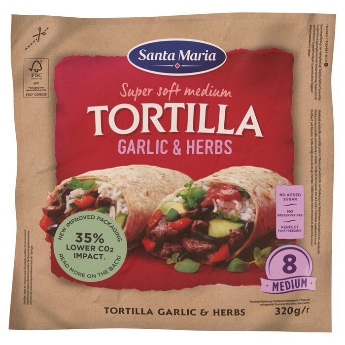 Santa Maria Tortilla garlic & herbs (Zak, 320g)