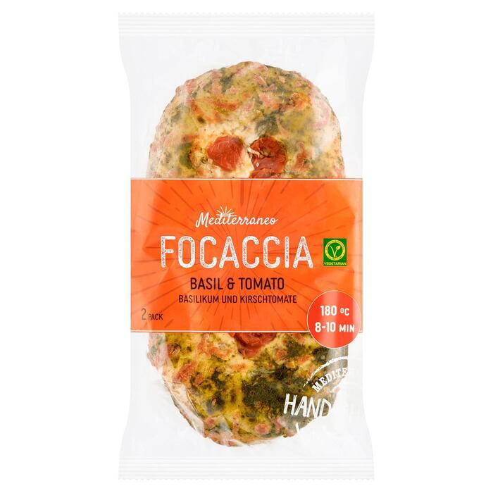 Boboli Mediterraneo Focaccia Basil & Tomato 2 x 165 g (330g)