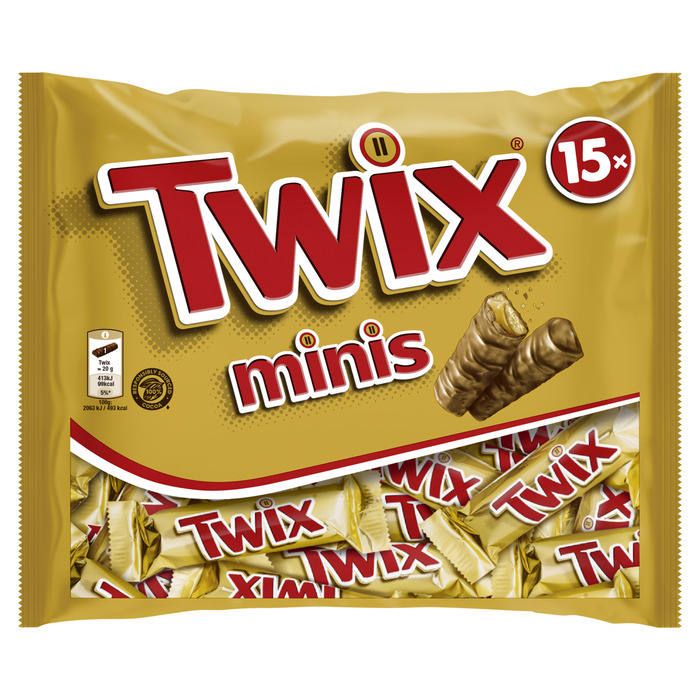 Twix Minis repen uitdeelzak (plastic, 15 × 22.2g)