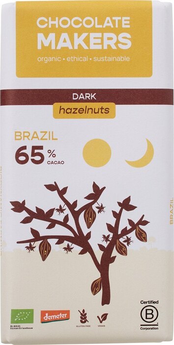 Pure chocolade brazil 70% hazelnoot (80g)
