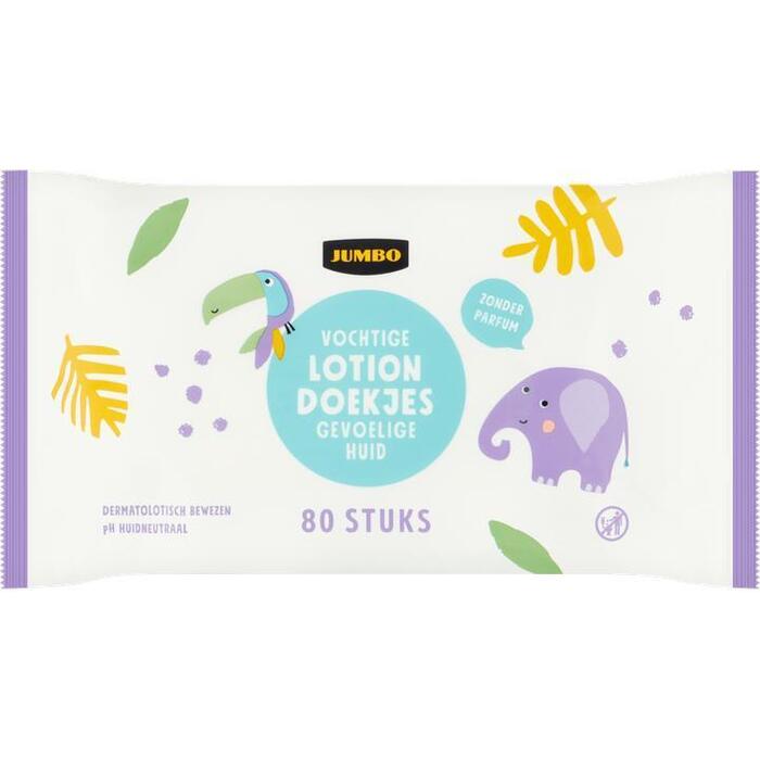 Jumbo Vochtige Lotion Doekjes Voor de Gevoelige Huid 80 Stuks